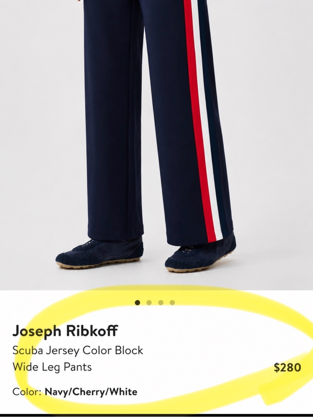 STEAL!!!! Joseph Ribkoff Navy Sweatpants with Red & White Side Stripes Sz 8